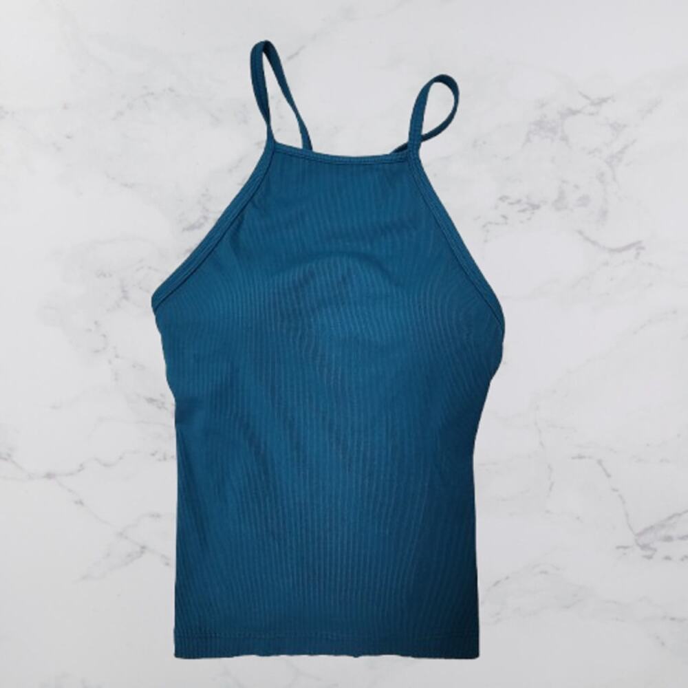 Athleta High Neck Rib Tank Shelf Bra XS